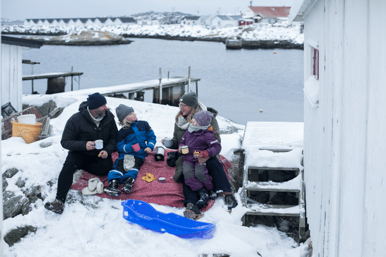 Lucka 13, familj, jullov, vinter, vrångö