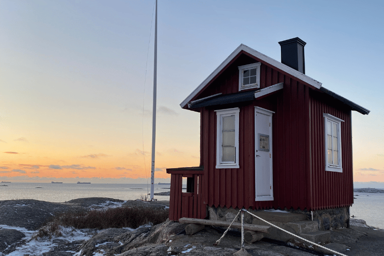 Vrångö, utkiken, snö, nyår