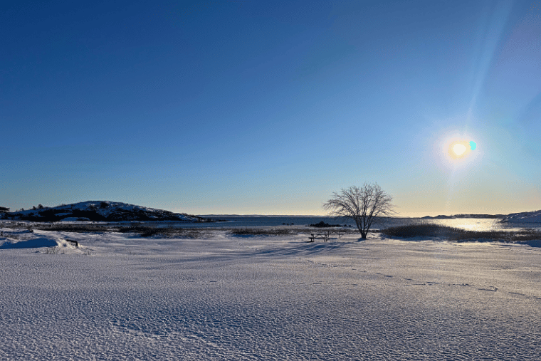 Nötholmen, snö, Vrångö